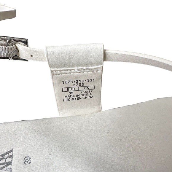 NWT ZARA FLAT Cross strap Sandals W/Silver Metal Toe strap Embellishment Sz 8.5 - Picture 9 of 9